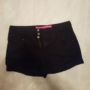 Black highwaisted jean shorts